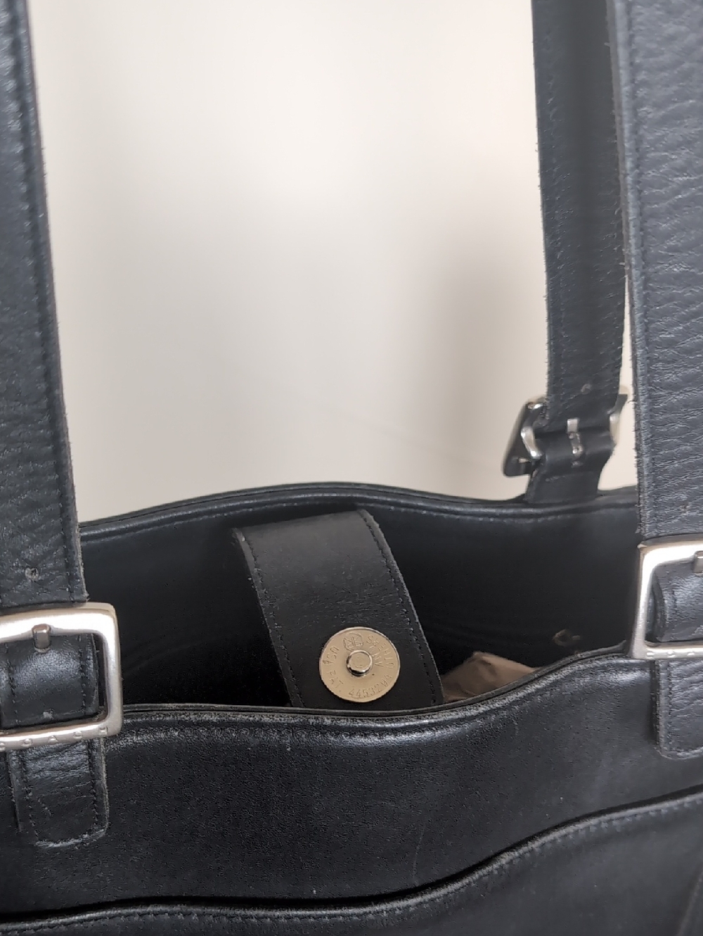 Vintage Coach Waverly 🖤Black Bucket Bag- Chrome Hardware Silver Charm Tassel - Picture 11 of 16